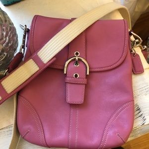 Coach crossbody pink leather purse bag